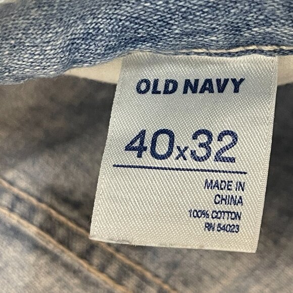 Old Navy Y2K Mens Painter Carpenter Utility Baggy Light Wash Denim Jean 42x32* - Picture 9 of 10